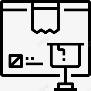 易碎防雨标志易碎品装运和交货18线性图标图标