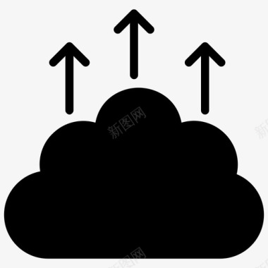 信息传输云上传云备份云计算图标图标