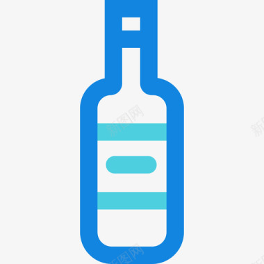 酒瓶家居元素4线条蓝图标图标