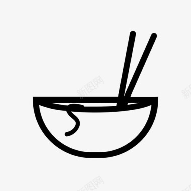 鸡肉面碗筷子图标图标