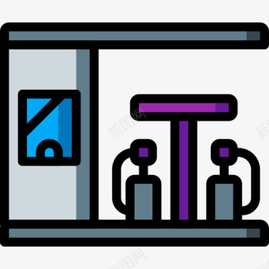 加油的海报加油站23号楼线性颜色图标图标