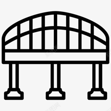 吊桥穿拱桥基立交桥图标图标