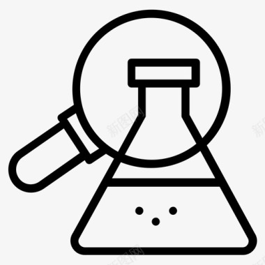 小生物实验室研究化学化学烧瓶图标图标