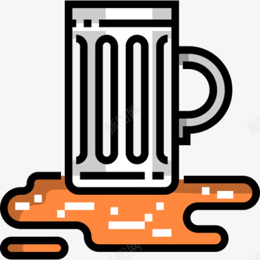 啤酒杯啤酒节14线性颜色图标图标