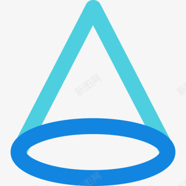 圆锥体3号工具线形蓝色图标图标