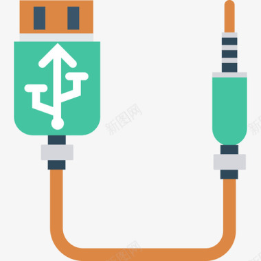 连接电缆连接电缆网络和通信扁平图标图标