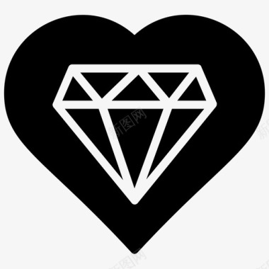 情人节礼物钻石心图标图标