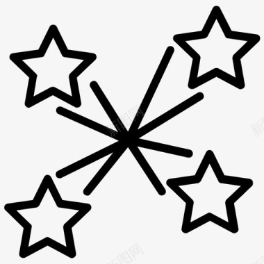 闪亮的星星装饰灯光效果图标图标