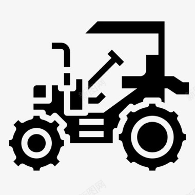 拖拉机推土机施工车图标图标