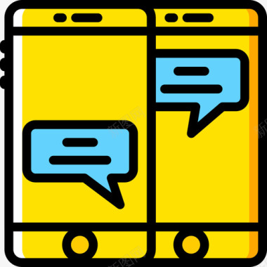手机摩擦图标智能手机对话6黄色图标图标