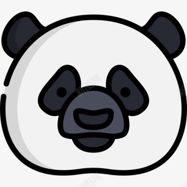 熊猫熊猫中国新年13线颜色图标图标