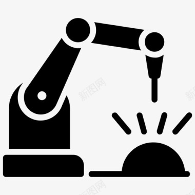 黄色机械臂机械臂工业机器人制造机器人图标图标