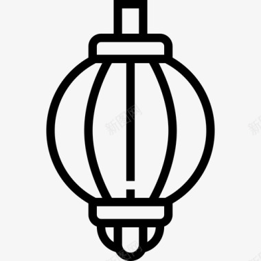 韩国灯笼韩国符号2直线图标图标