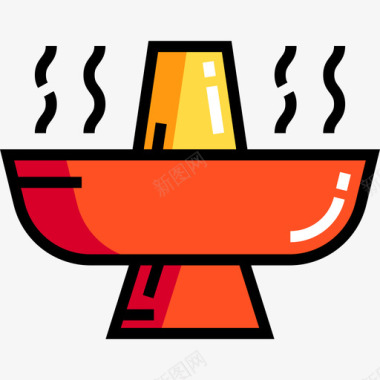 火锅涮菜火锅亚洲菜7线颜色图标图标