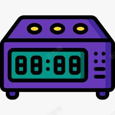 数字钟家用电器5线性彩色图标图标