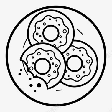 甜甜圈预览盘子图标图标