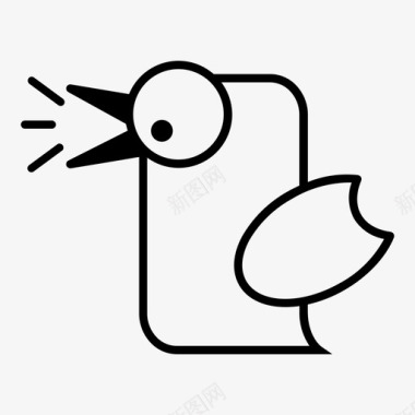 高声的白鸟叽叽喳喳的鸟大声叫喊会说话的鸟图标图标