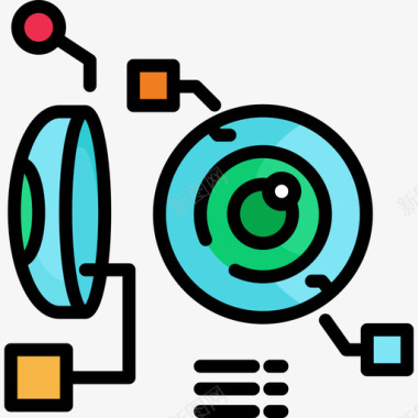 未来技术仿生隐形眼镜未来技术9线颜色图标图标
