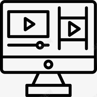 金融视频视频播放器商业和金融31浅圆形图标图标