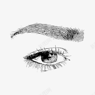 手绘眼睛美丽女孩眼睛图标图标