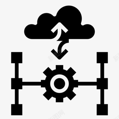 天空云块云共享云计算云数据库图标图标