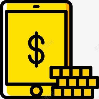 短信手机icon智能手机商务78黄色图标图标