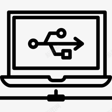 办公电脑样机连接互联网笔记本电脑图标图标