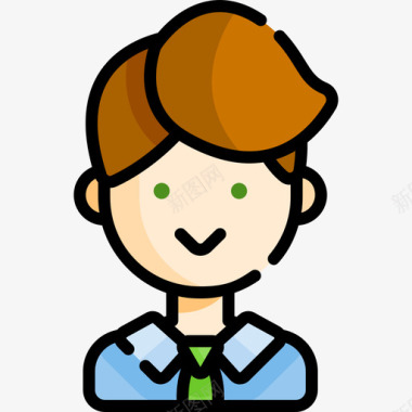 男孩回到学校23岁直系肤色图标图标