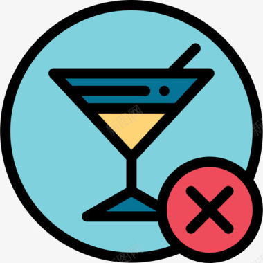 无现金生活不喝酒健康的生活方式10线性颜色图标图标