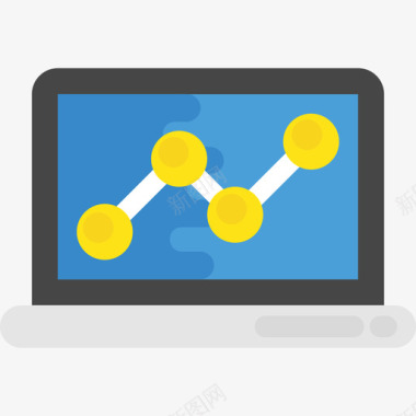 科技背景扁平笔记本电脑搜索引擎优化和营销15扁平图标图标
