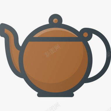 茶文化社区线性色彩图标图标