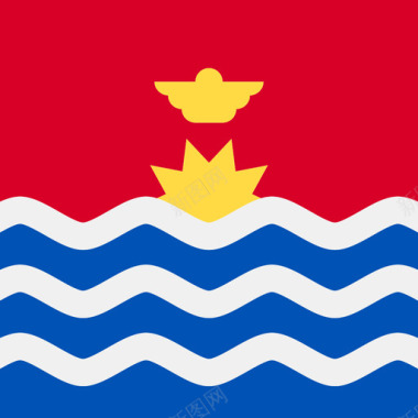 乡村摆件基里巴斯方形乡村简单旗帜图标图标