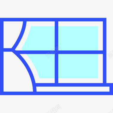 窗户冬季29线性颜色图标图标