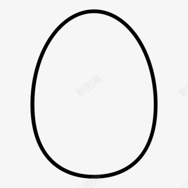 椭圆印章鸡蛋床和早餐空白面图标图标