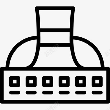 火力电厂发电厂工业6线性图标图标