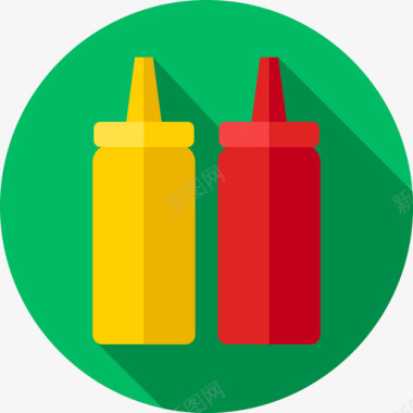 食品和餐厅酱汁食品车平板图标图标