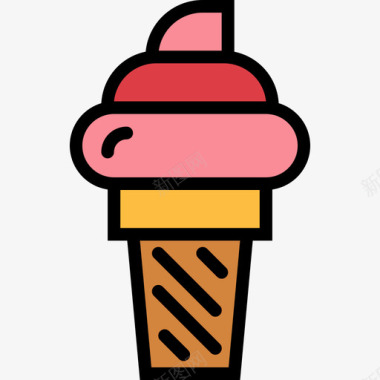 线性冰淇淋快餐27线性颜色图标图标