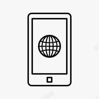 电话地球仪智能手机图标图标