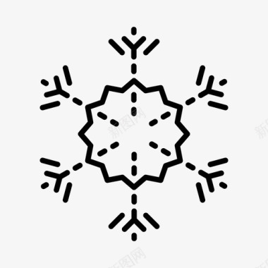 雪花圣诞节冰晶图标图标