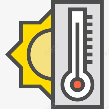 温度计温度计天气98线性颜色图标图标