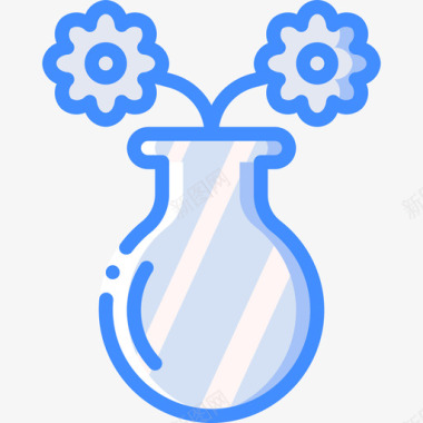 蓝色透明日式花瓶花瓶春天24蓝色图标图标