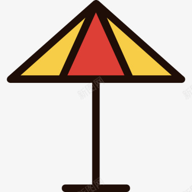 伞农历新年十五线形颜色图标图标
