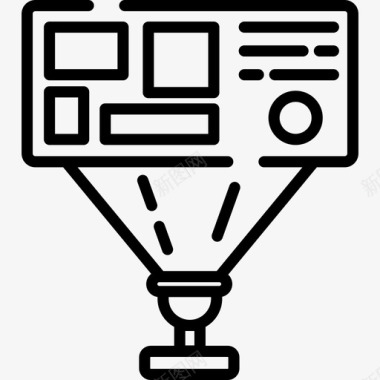 未来全息图未来技术8线性图标图标