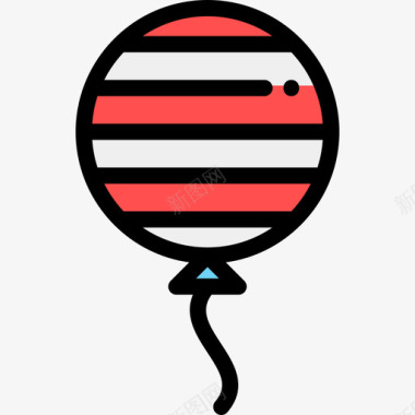 气球感恩节57线形颜色图标图标