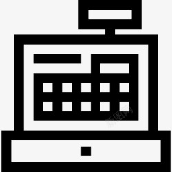 收银箱数字现金箱收银机银行和财务概要图标高清图片