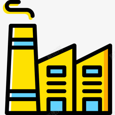 工厂废水工厂生态42黄色图标图标
