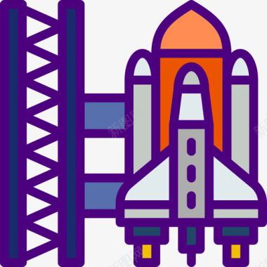 火箭军火箭太空64线性颜色图标图标