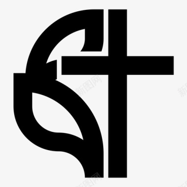 五肋十字架基督教五旬节图标图标