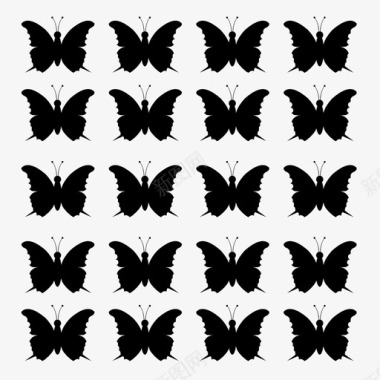 矢量蝴蝶图案背景蝴蝶图标图标