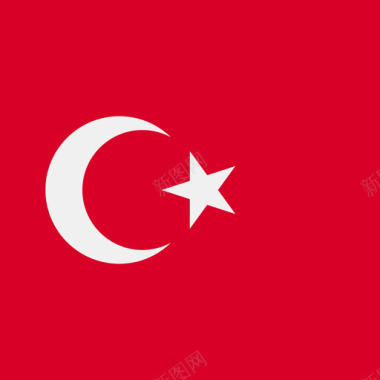 多彩方形土耳其方形国家简单旗图标图标